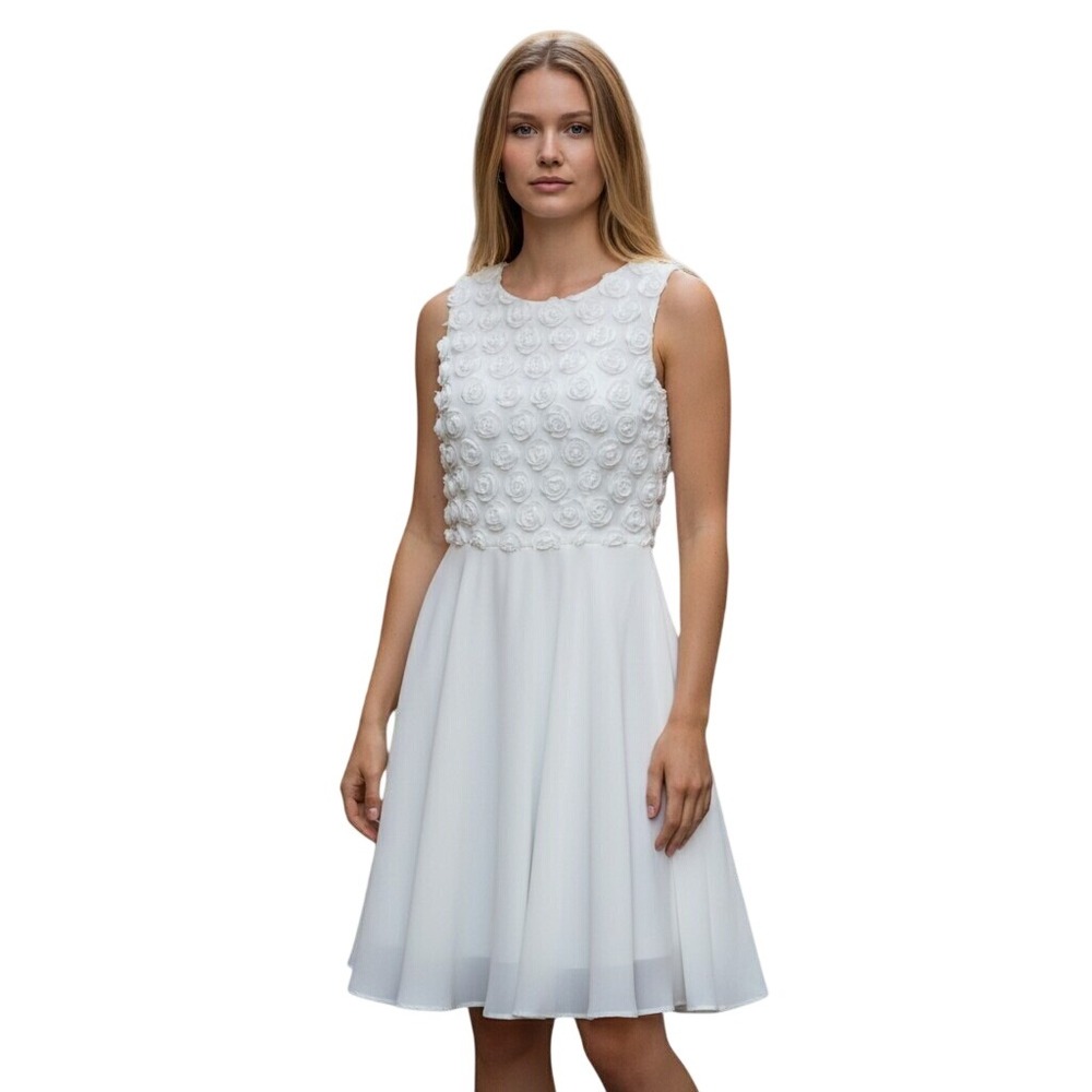 Formal Dress Size 12 NWT Helena & Harry IV Co Girls White Rosette Bodice